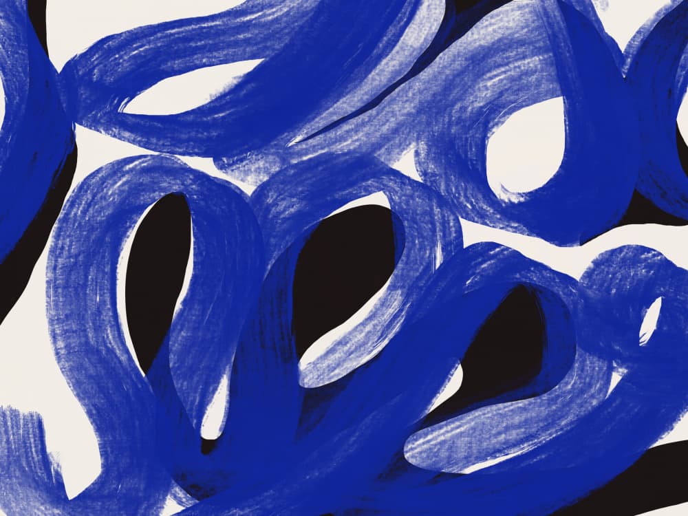Abstract Blue Loops by Little Dean — canvas wall art