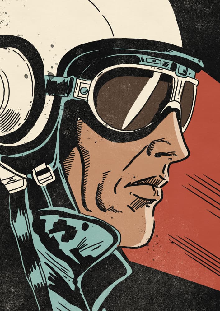 Vintage Racer Profile by Nicholas — canvas wall art