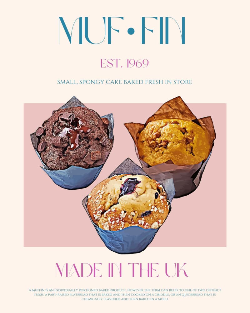 Sweet Bakery Muffins by Nazma Khokhar — canvas wall art