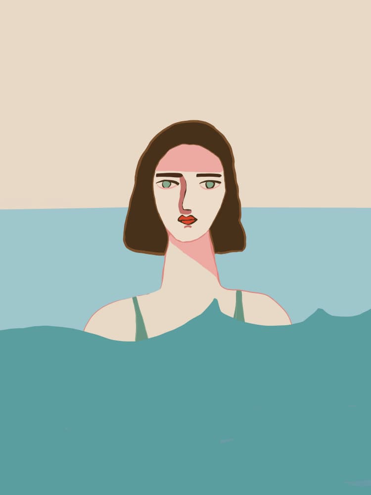 Serene Swim Portrait by Sharyn Bursic — canvas wall art