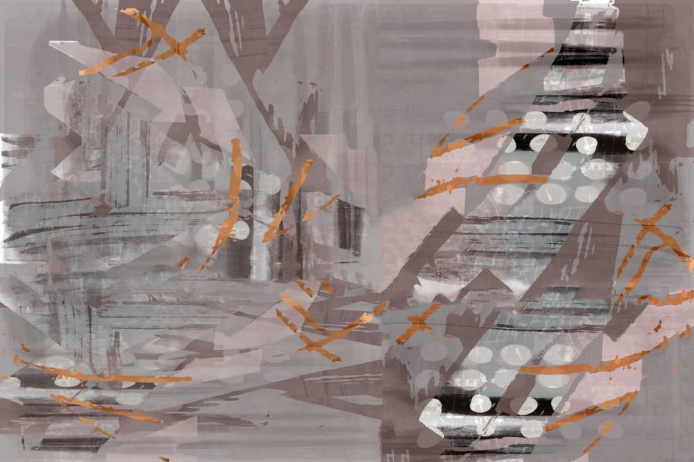Layered Copper Abstract by cartissi — canvas wall art