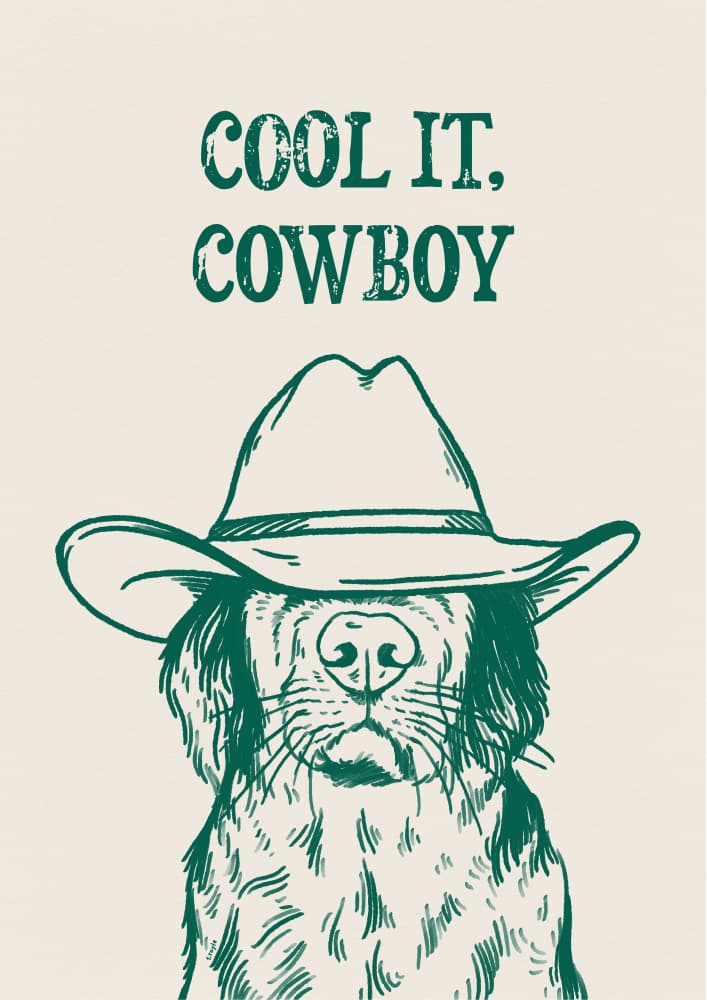 Cool It Cowboy Dog by Tara Royle — canvas wall art