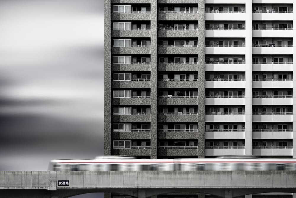 Speeding City Train by Akira TAKAUE — canvas wall art