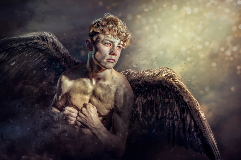 Dark Angel's Resolve by Marcel Egger — canvas wall art