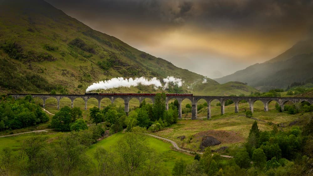 Mountain Viaduct Steam Train by Hans Repelnig — canvas wall art