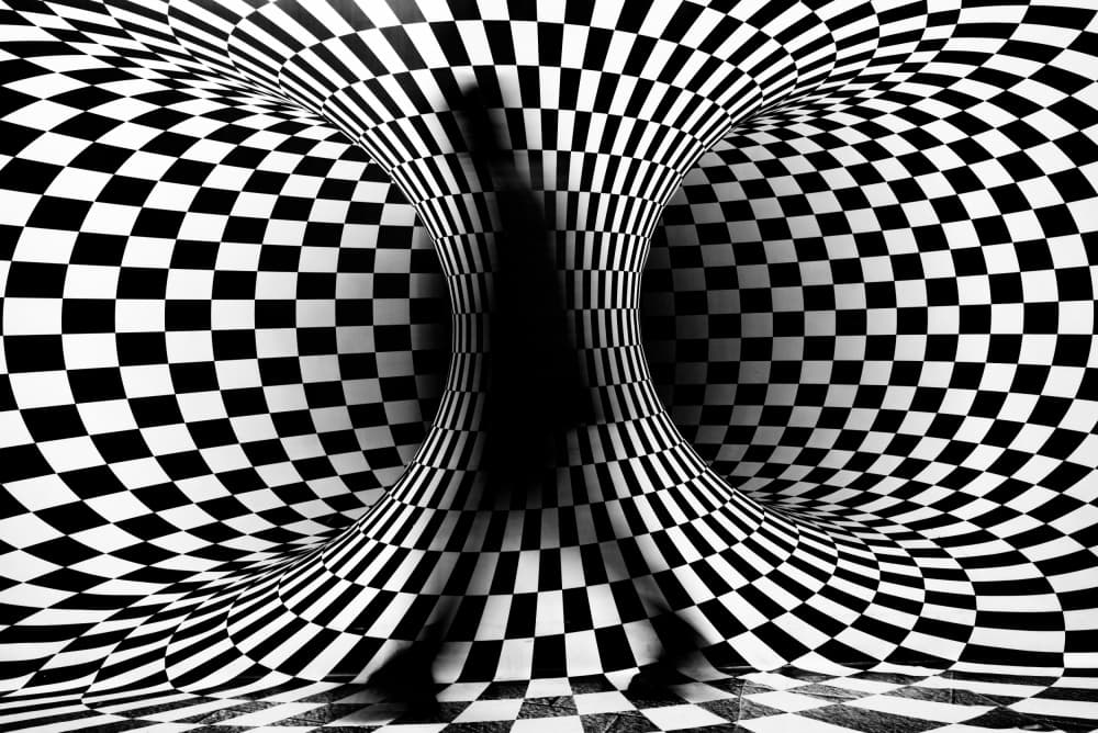 Warped Checkerboard Illusion by Ali Ayer — canvas wall art
