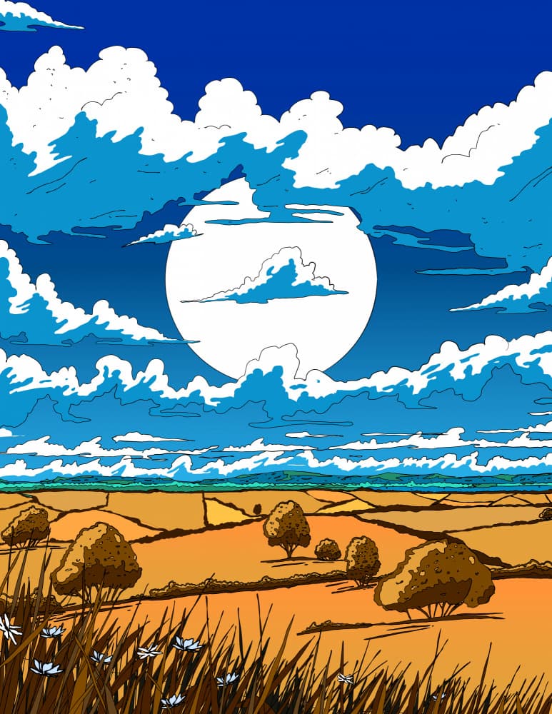 Sun Over Golden Fields by Nicholas — canvas wall art