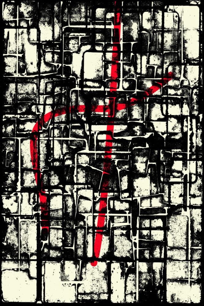 Modern Red Grid by Petr Strnad — canvas wall art