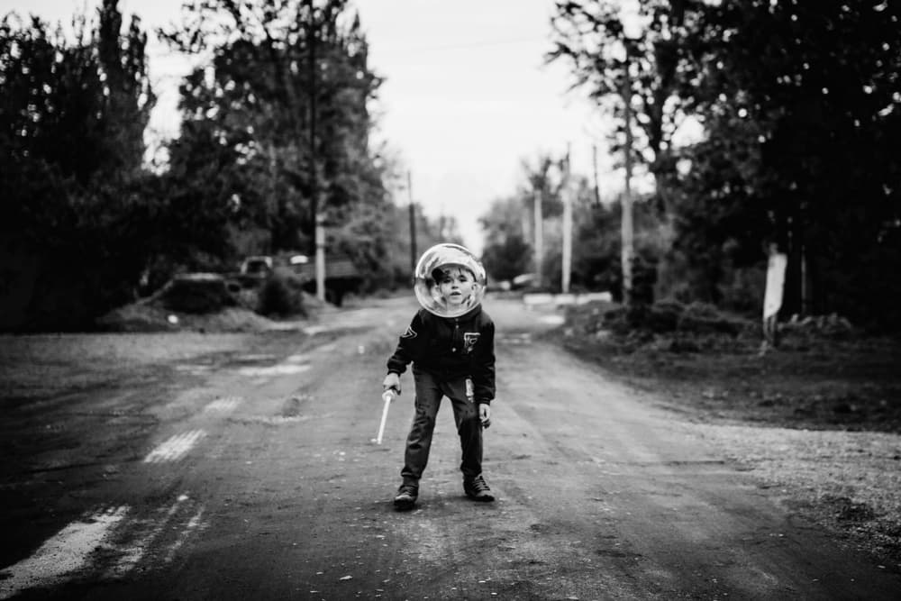 Little Astronaut Dreamer by Olessya Mikhailova — canvas wall art