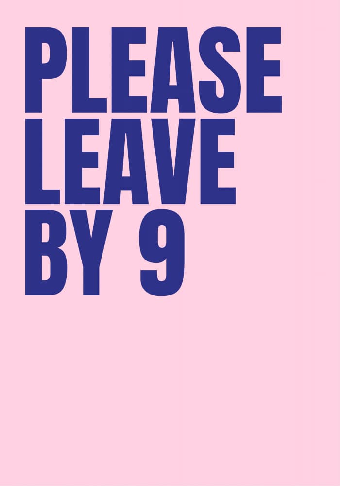 Please Leave By Nine by Athene Fritsch — canvas wall art