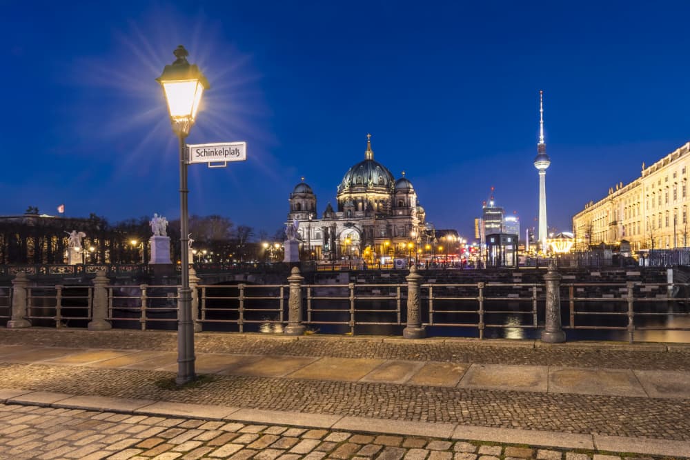 Berlin Cathedral Twilight by Melanie Viola — canvas wall art