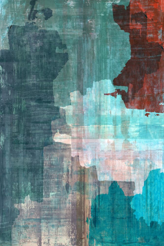 Textured Teal Cityscape by cartissi — canvas wall art