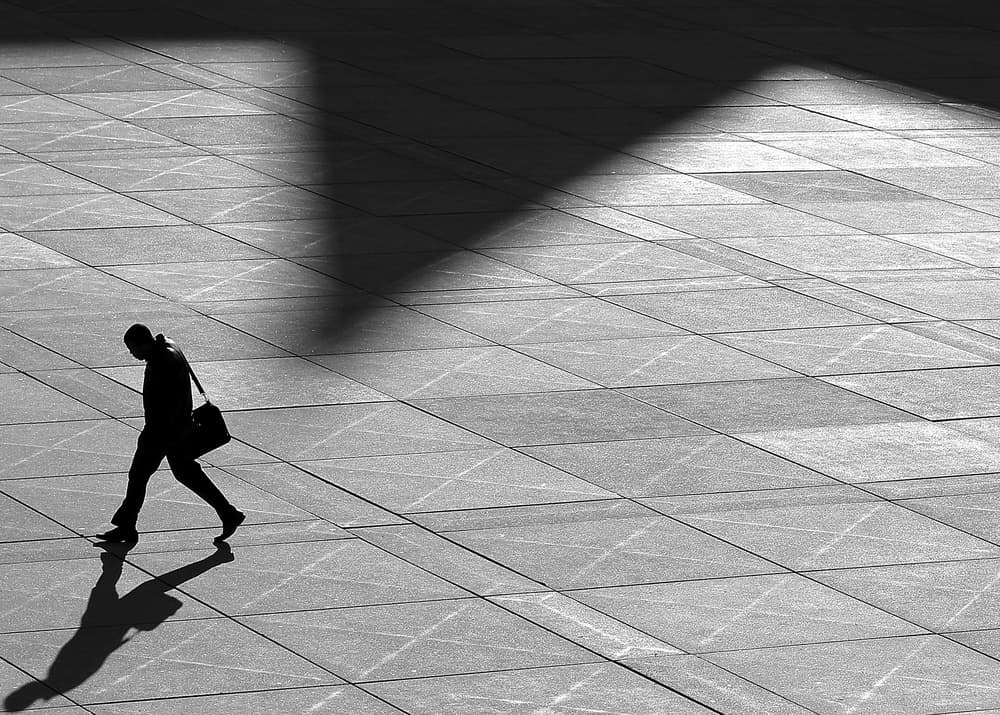 Urban Shadow Walker by Jian Wang — canvas wall art
