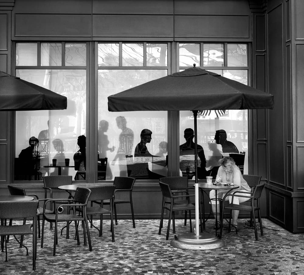 Cafe Reflections by Abbas Ali Amir — canvas wall art