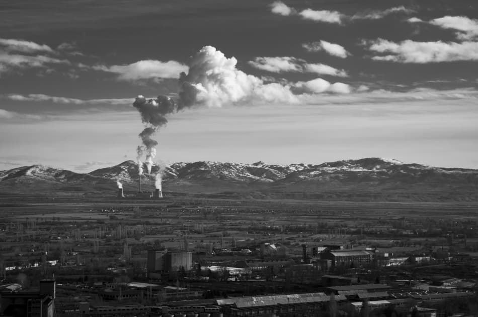 Smoke Over Snowy Mountains by Petar Boskovski — canvas wall art
