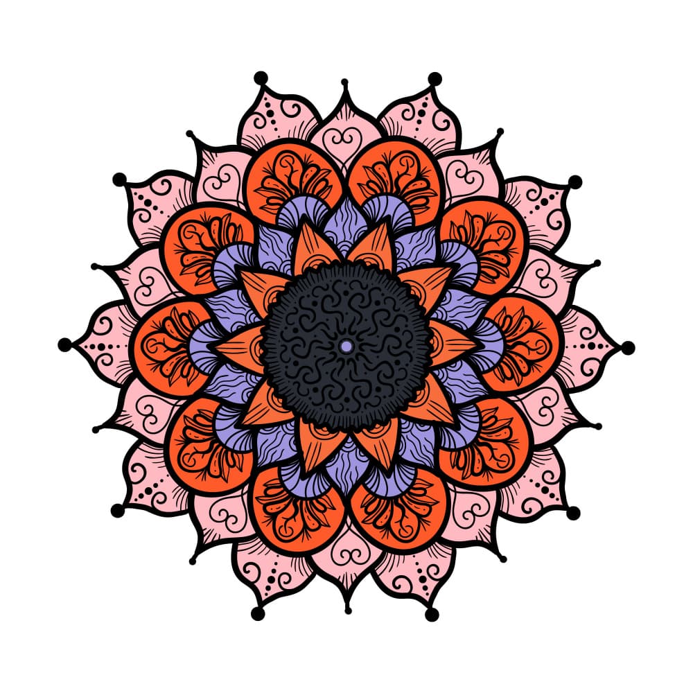 Vibrant Floral Mandala by Marika Barsrsind — canvas wall art