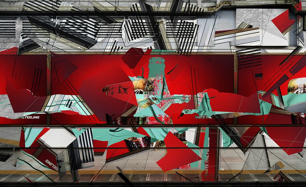 Shattered Red Geometry by Keisuke Togawa — canvas wall art