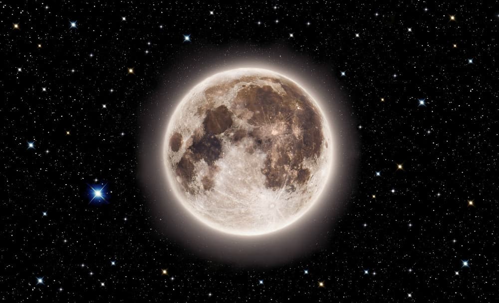 Celestial Full Moon by Mainak Chakraborty — canvas wall art