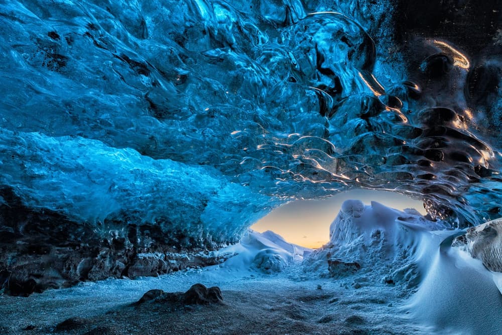 Blue Ice Cave by Bragi Kort — canvas wall art