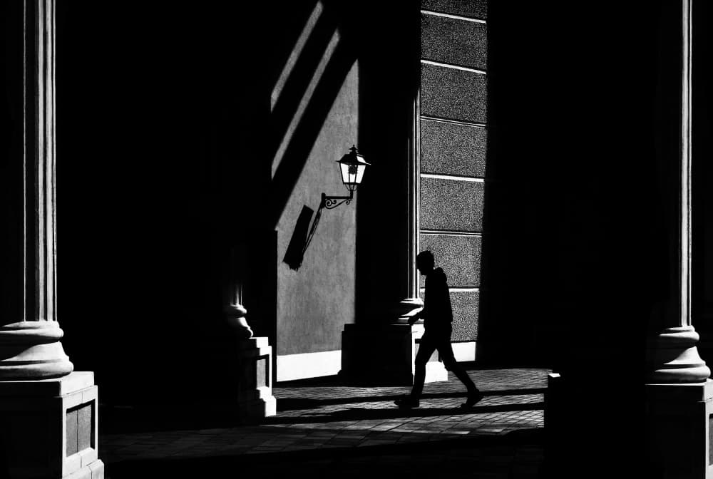 Walking Man Shadow Play by Samanta Krivec — canvas wall art