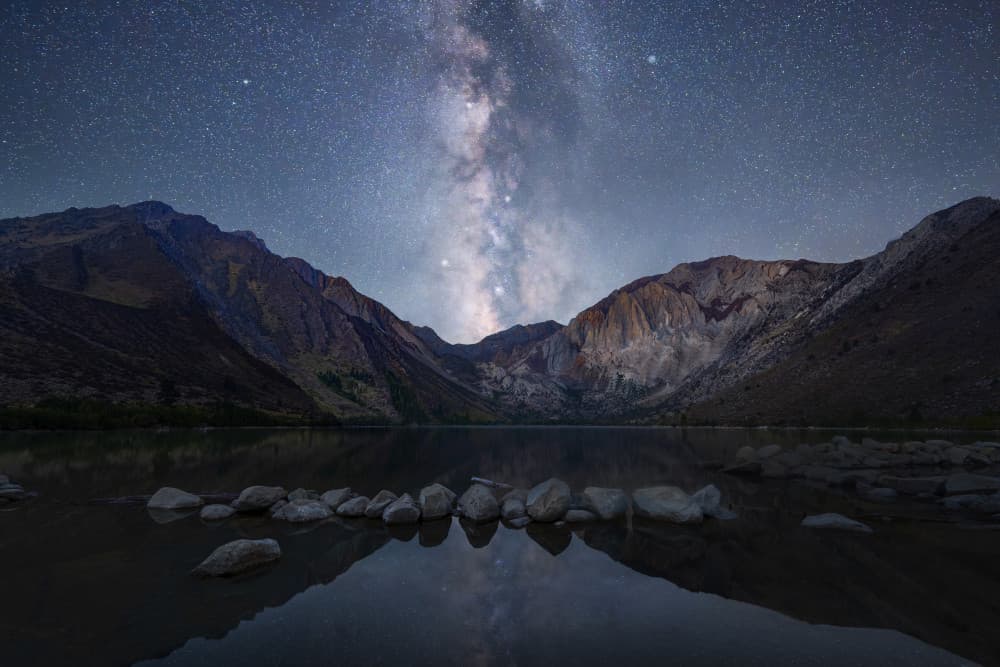 Milky Way Mountain Lake by Leah Xu — canvas wall art