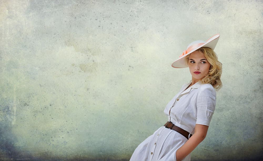 Elegant Woman in Hat by kenp — canvas wall art