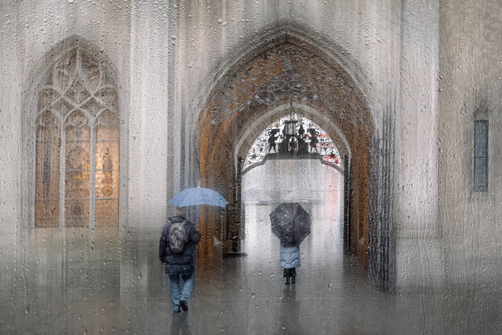 Rainy Gothic Archway by Roswitha Schleicher-Schwarz — canvas wall art