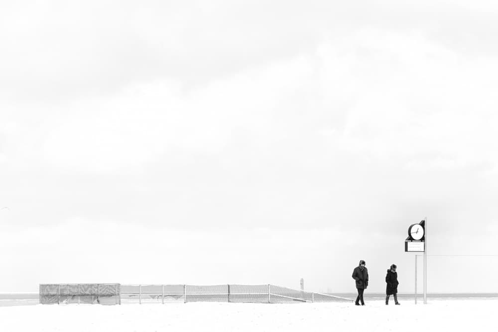 Winter Beach Walkers by Andreas Klesse — canvas wall art