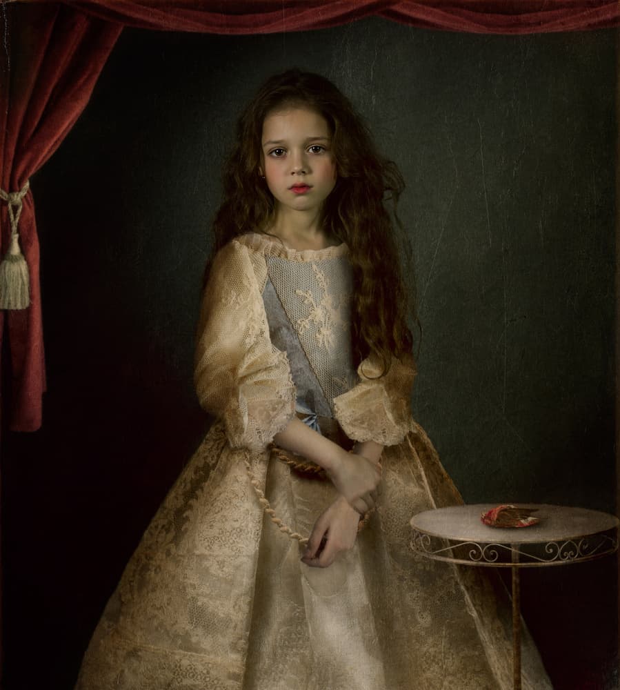 Vintage Child Portrait by Svetlana Melik-Nubarova — canvas wall art