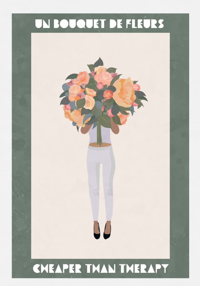 Bouquet Cheaper Than Therapy by Sarah Manovski — canvas wall art