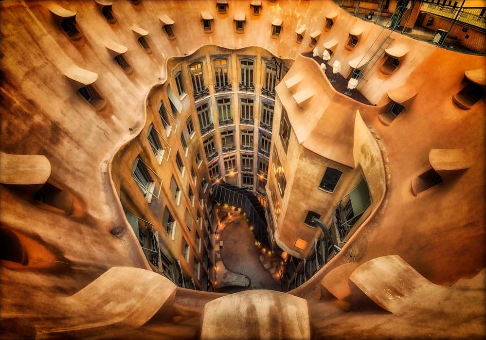 Dramatic Atrium Curves by Massimo Cuomo — canvas wall art