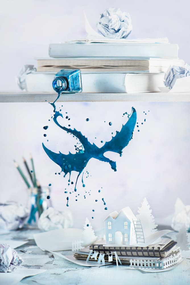 Ink Dragon Story by Dina Belenko — canvas wall art