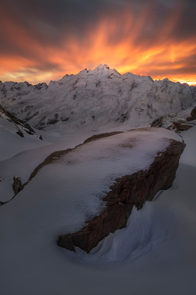 Majestic Mountain Sunset by Yan Zhang — canvas wall art