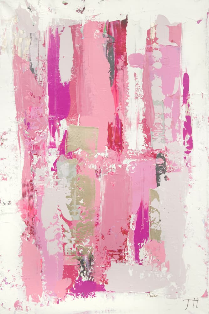 Pink Gold Abstract Strokes by Tove Höglund — canvas wall art