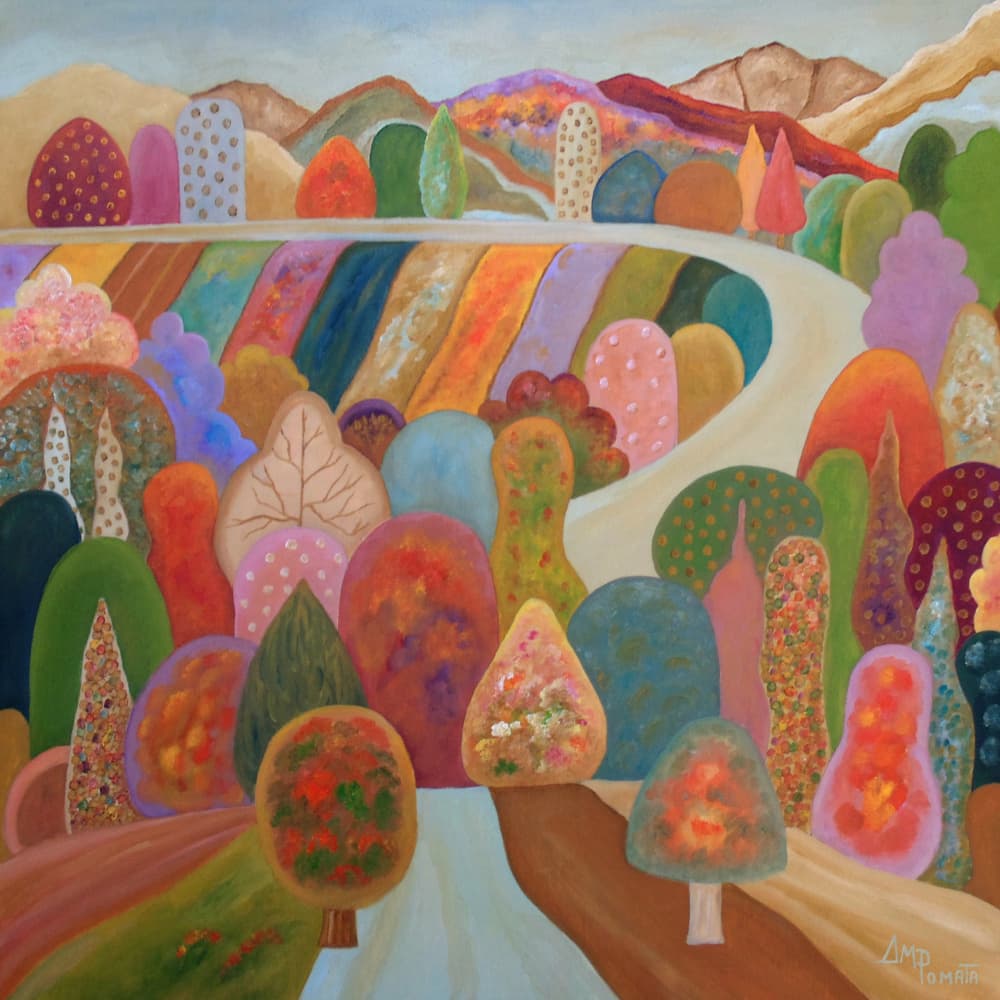 Vibrant Imaginary Landscape by Angeles M. Pomata — canvas wall art