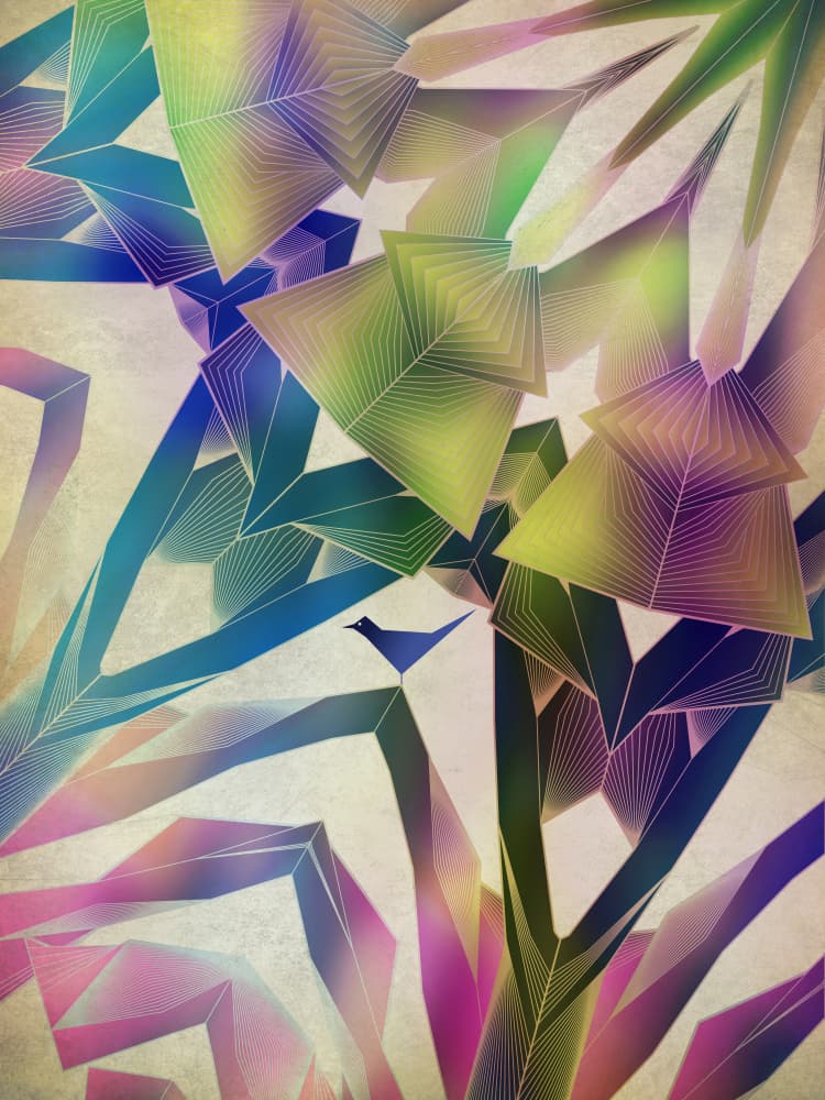 Vibrant Crystal Bird by Angelo Cerantola — canvas wall art