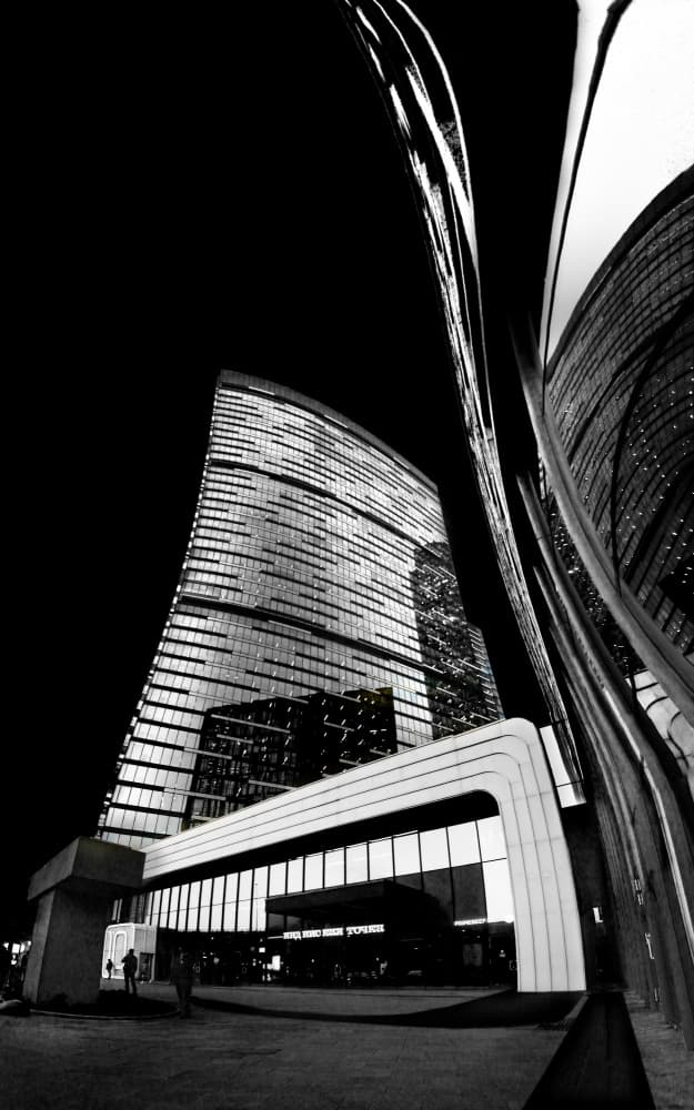 Dramatic Skyscraper Night by wail.Hamdane — canvas wall art