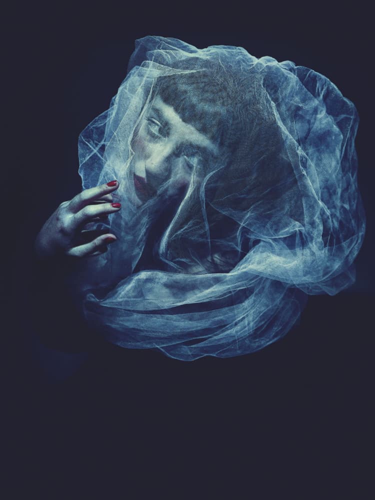 Mysterious Veiled Woman by Antonella Renzulli — canvas wall art