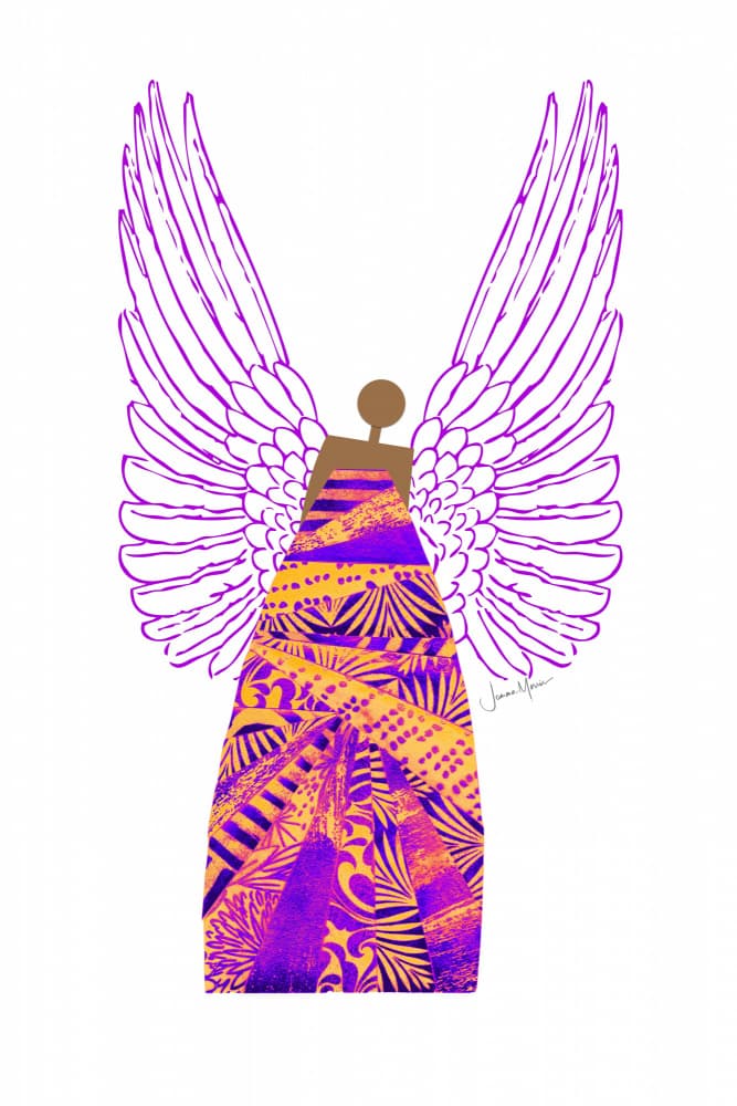 Vibrant Angel Figure by Jemma Morris — canvas wall art