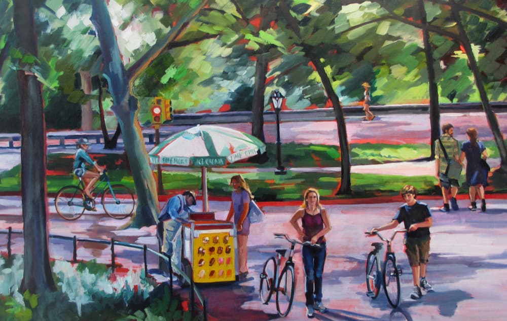Sunny Park Day by Maxine Shore — canvas wall art