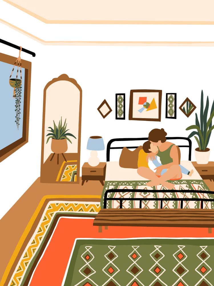 Mother And Child Embrace by Ceyda Alasar — canvas wall art