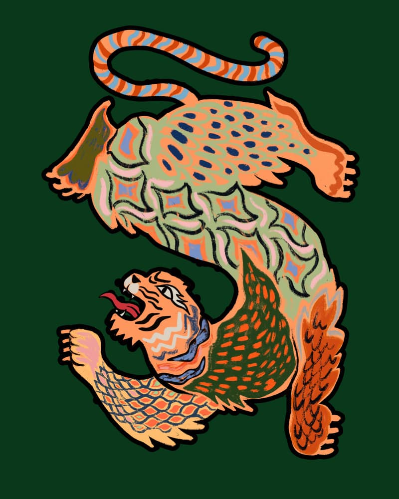 Asiantiger Green by Arty Guava — canvas wall art