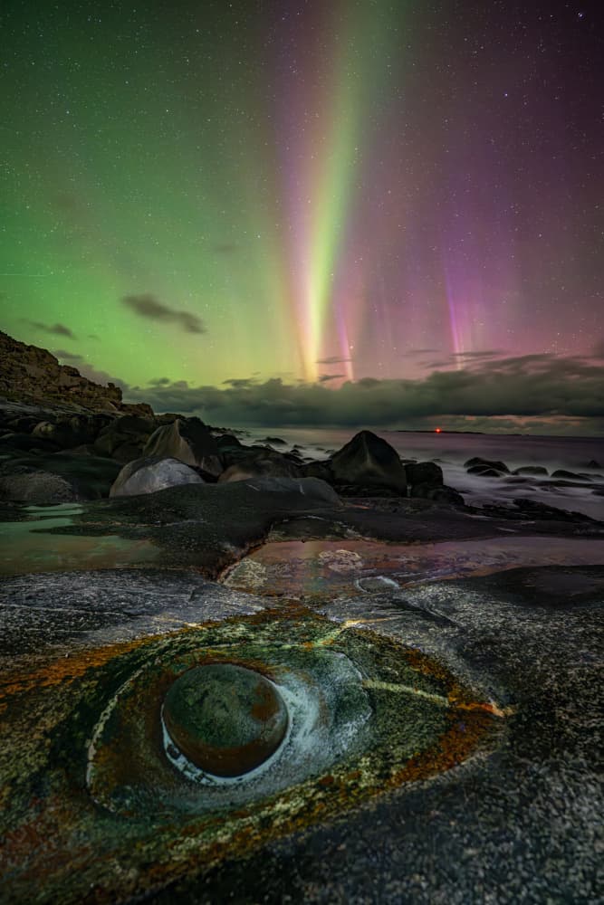 Northern Lights Coastal Eye by James Zhen Yu — canvas wall art