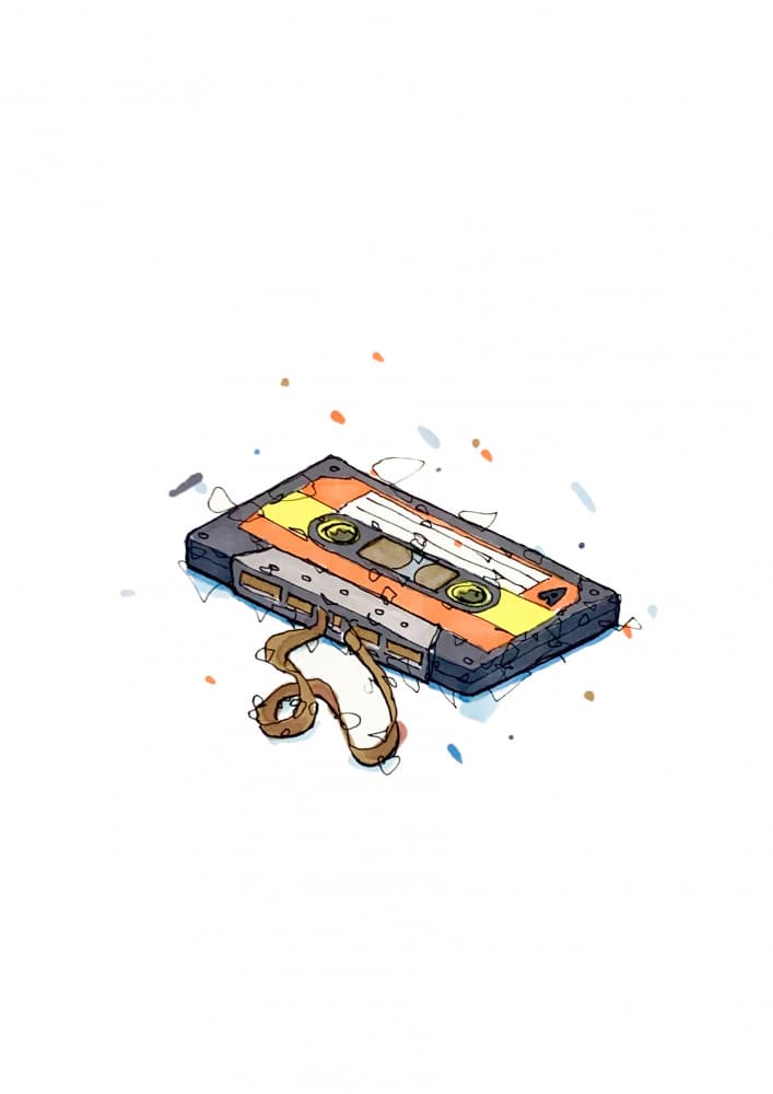 Unwound Cassette Tape by Borgenhag Holmqvist — canvas wall art