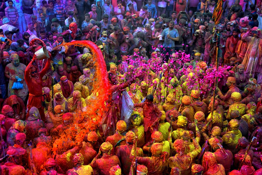 Vibrant Holi Festival by Avishek Das — canvas wall art