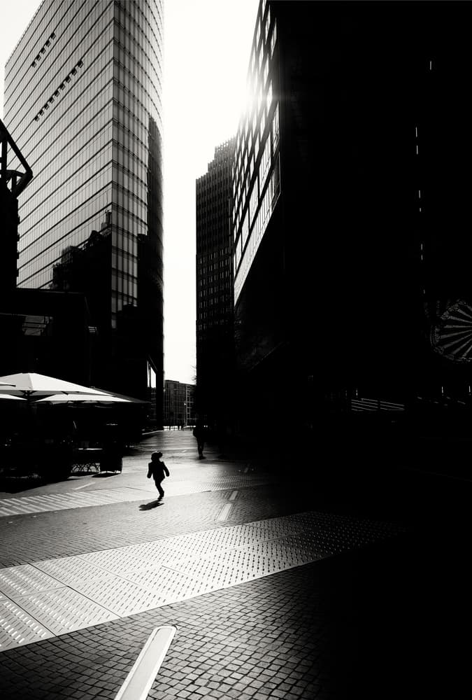 Urban Child Silhouette by Julien Oncete — canvas wall art