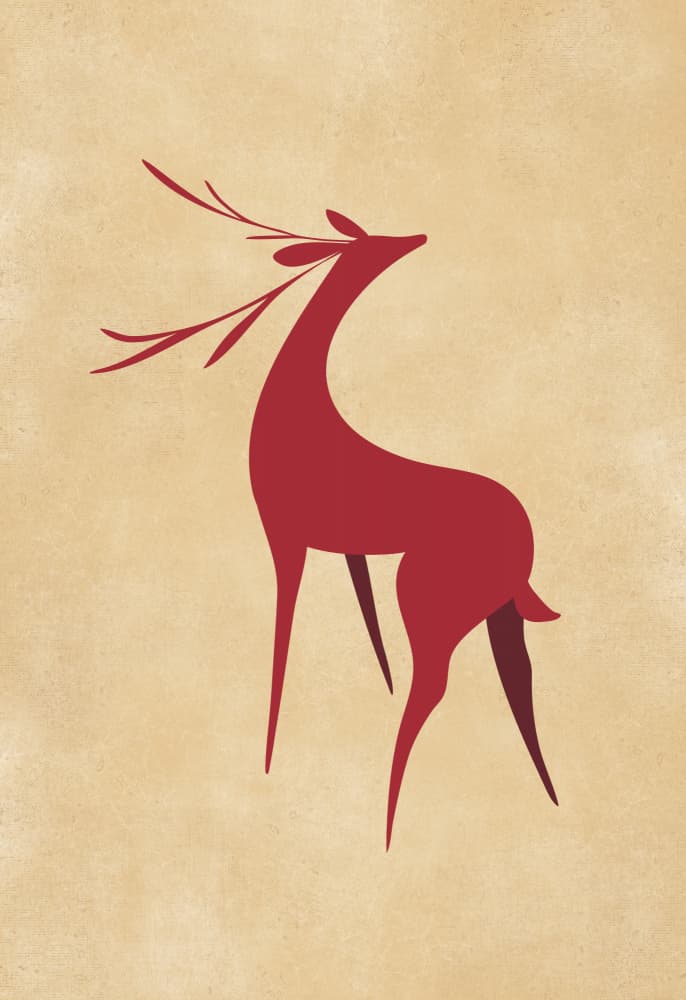 Graceful Red Deer by Rosana Laiz Blursbyai — canvas wall art