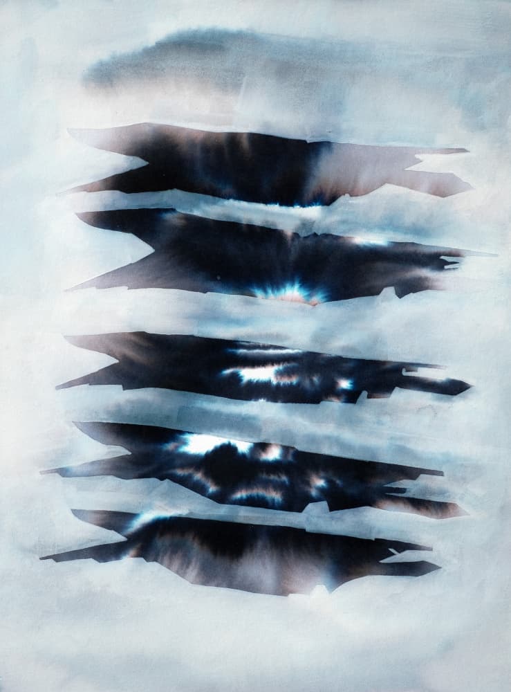 Ethereal Blue Streaks by Joshua Hoskins — canvas wall art