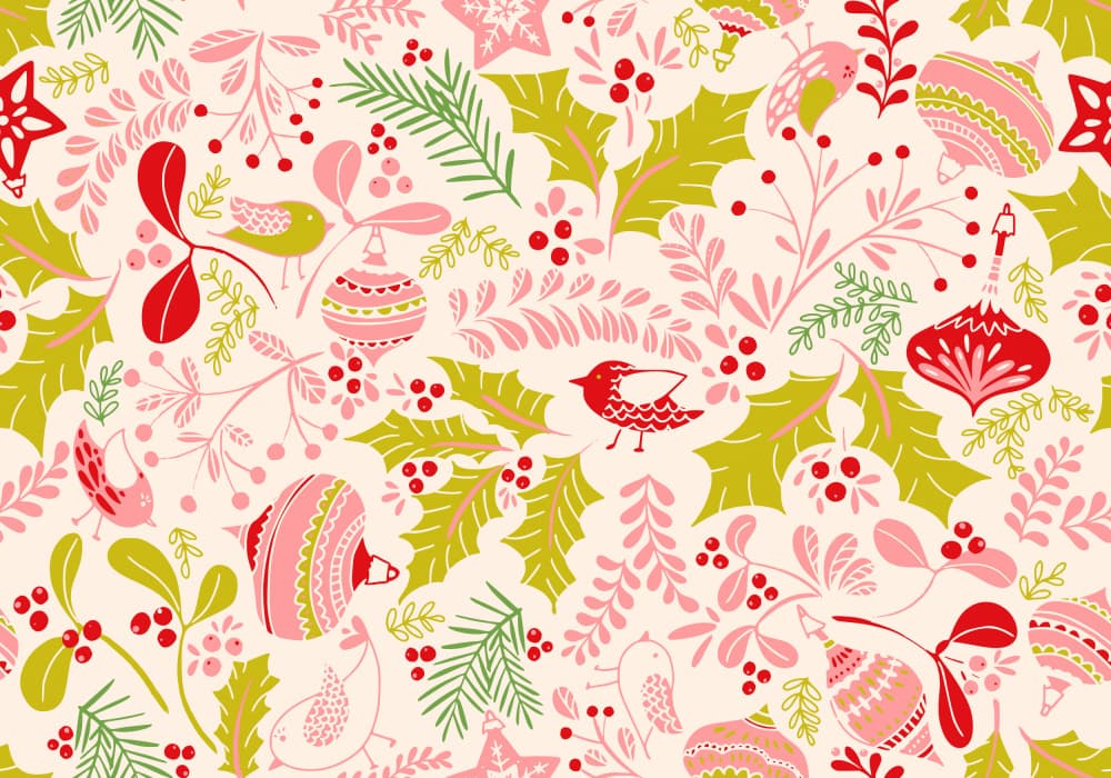 Whimsical Christmas Birds by Annick — canvas wall art
