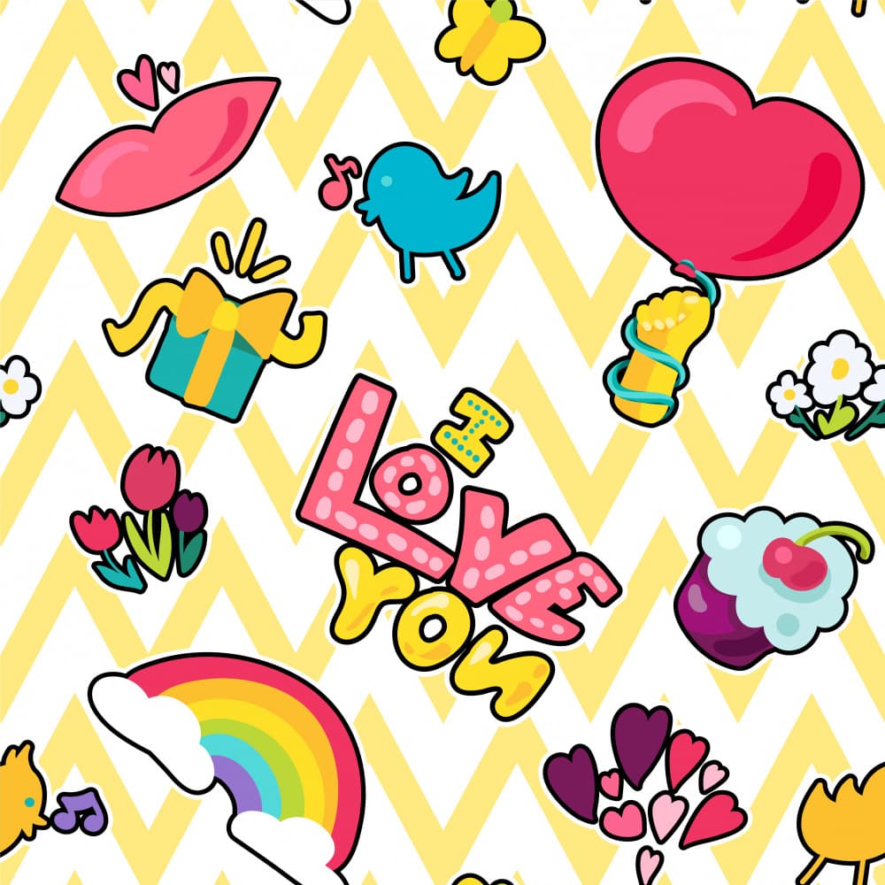 Happy Love Pattern by Marika Barsrsind — canvas wall art